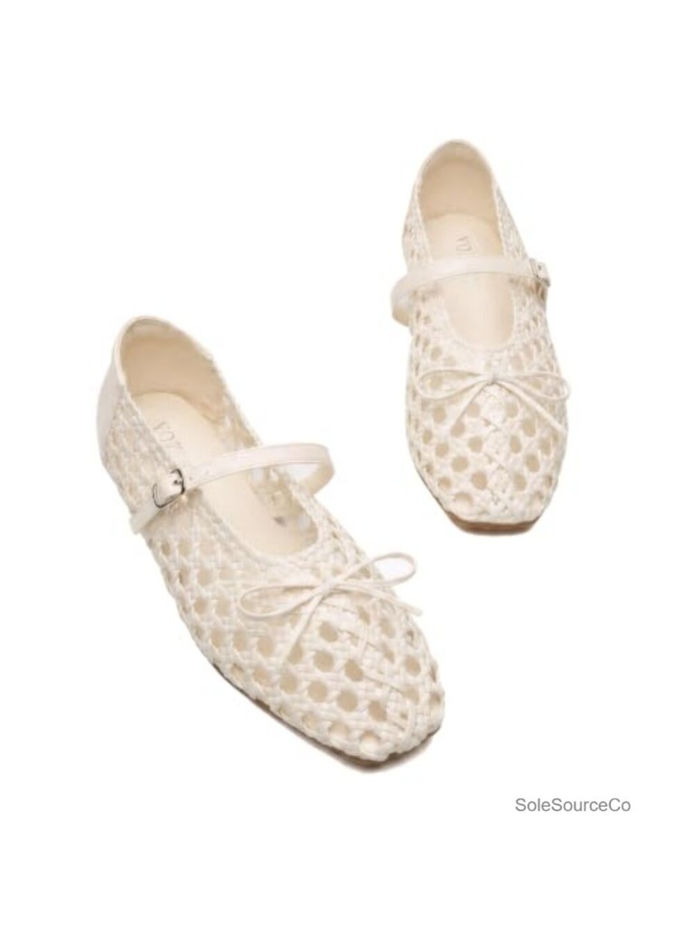 Woven Mary Jane Ballet Flats Mesh Buckle Strap Memory Foam Shoes